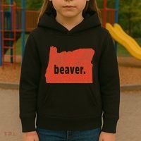 Oregon State Nickname Beaver Distressed Kids Hoodie thumb 3