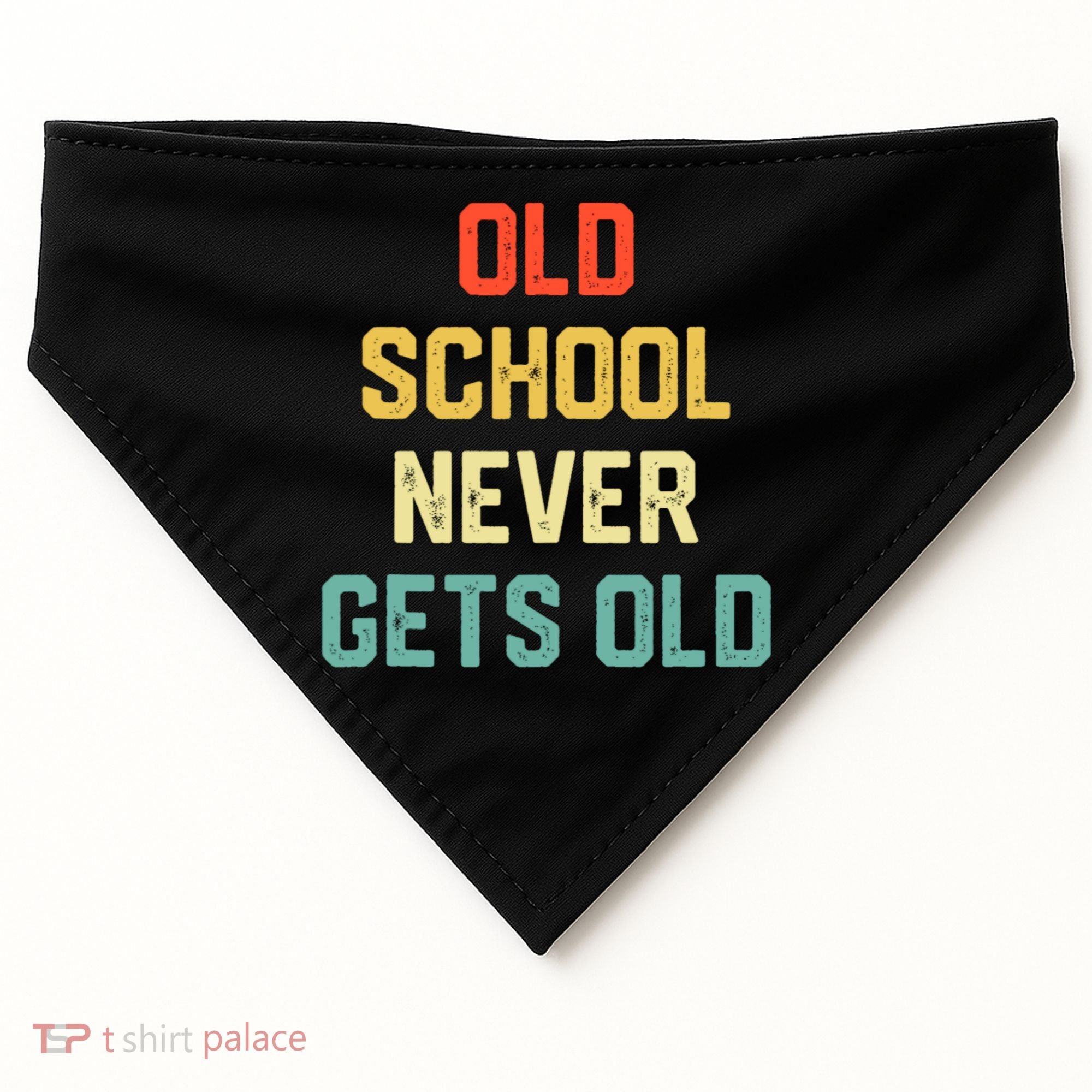Old School Never Gets Old Funny Saying Sarcastic USA-Made Doggie Bandana