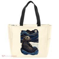 Otter Starry Night Tote Bag thumb 0