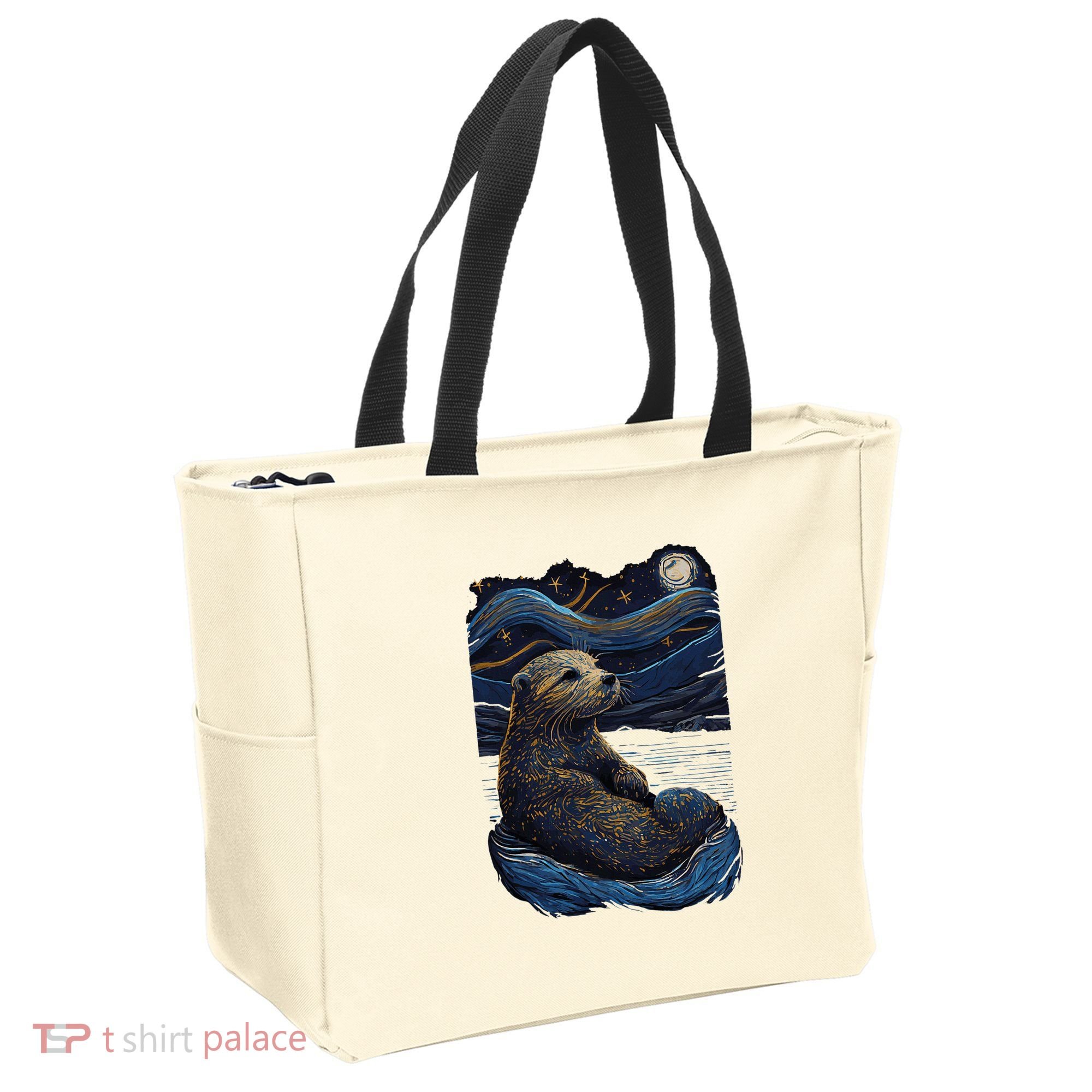 Otter Starry Night Tote Bag