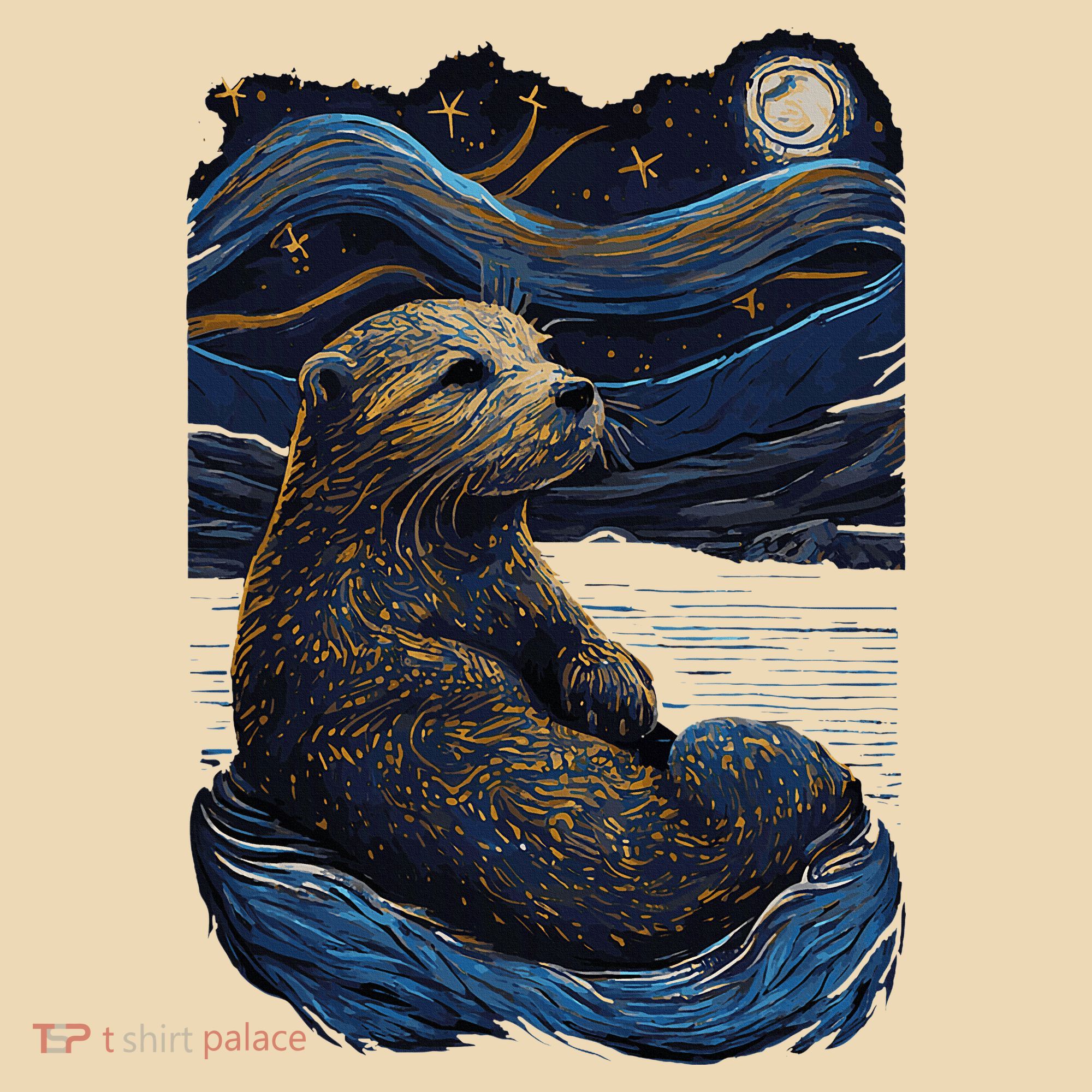 Otter Starry Night Tote Bag