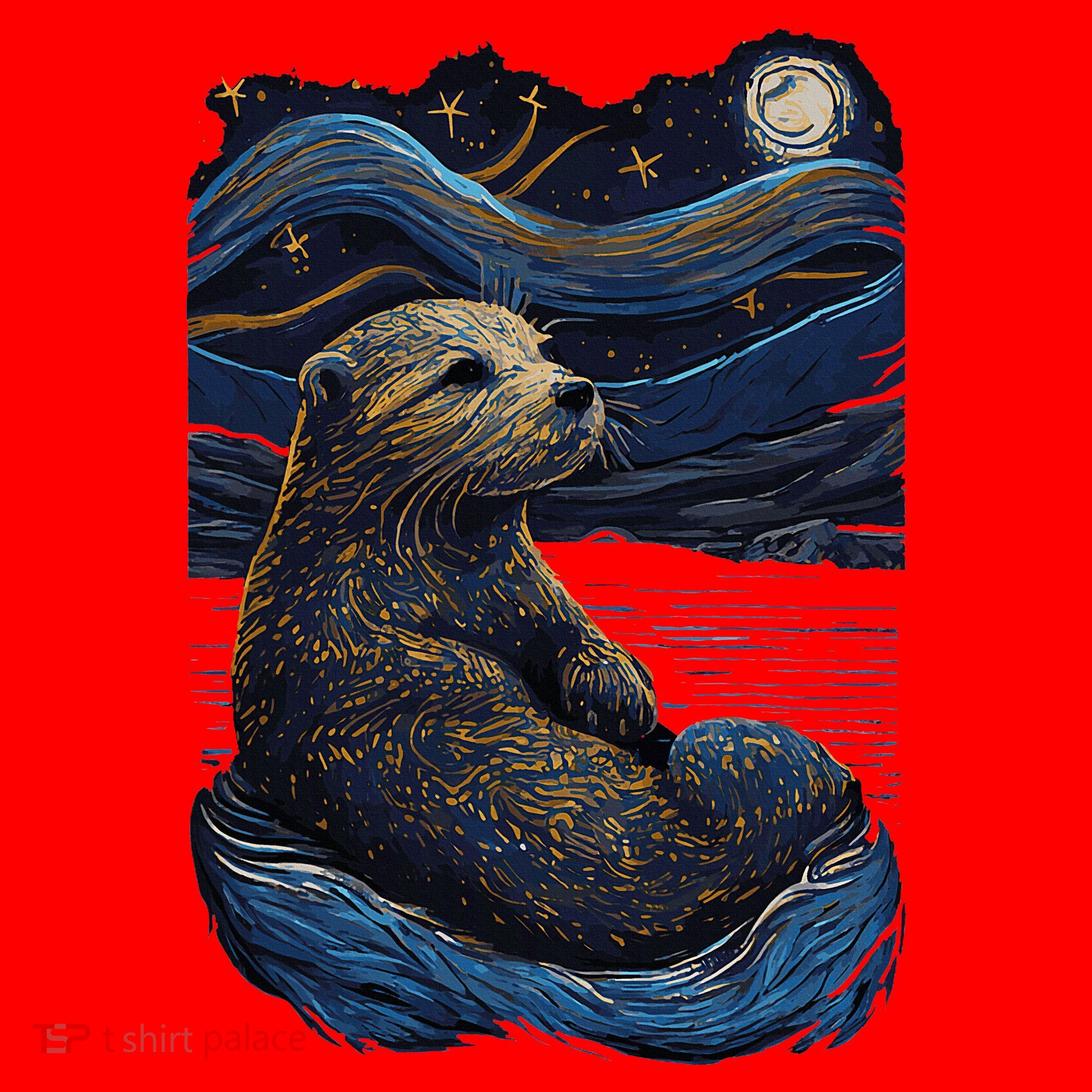 Otter Starry Night Santa Hat