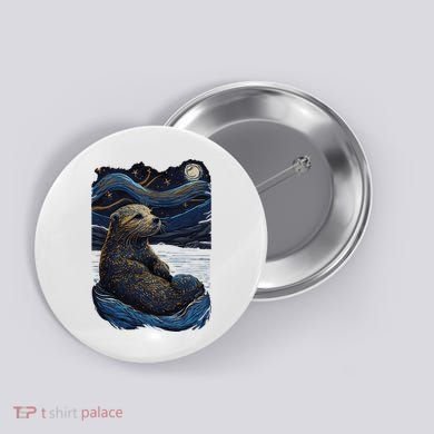 Otter Starry Night Button