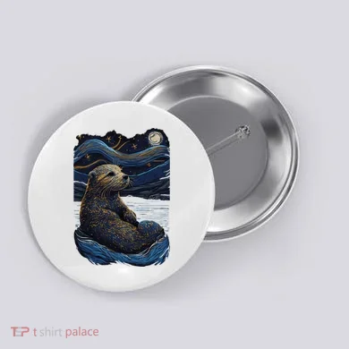 Otter Starry Night Button