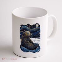 Otter Starry Night Coffee Mug thumb 1