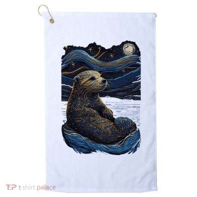 Otter Starry Night Golf Towel