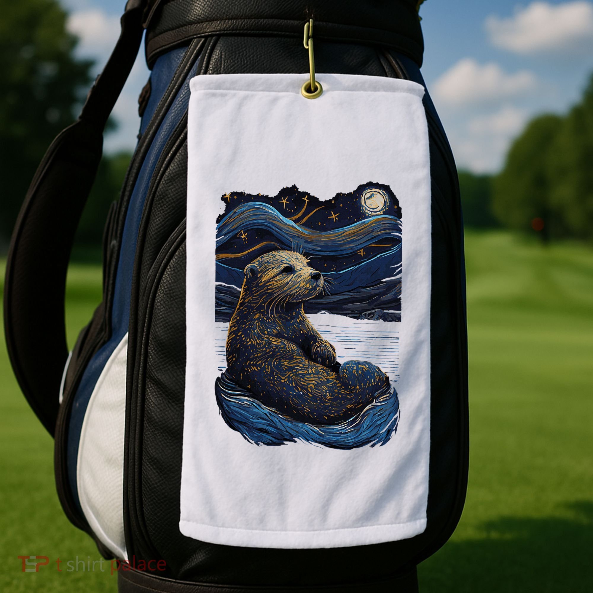 Otter Starry Night Golf Towel