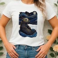 Otter Starry Night Women's T-Shirt thumb 2