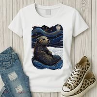 Otter Starry Night Women's T-Shirt thumb 3