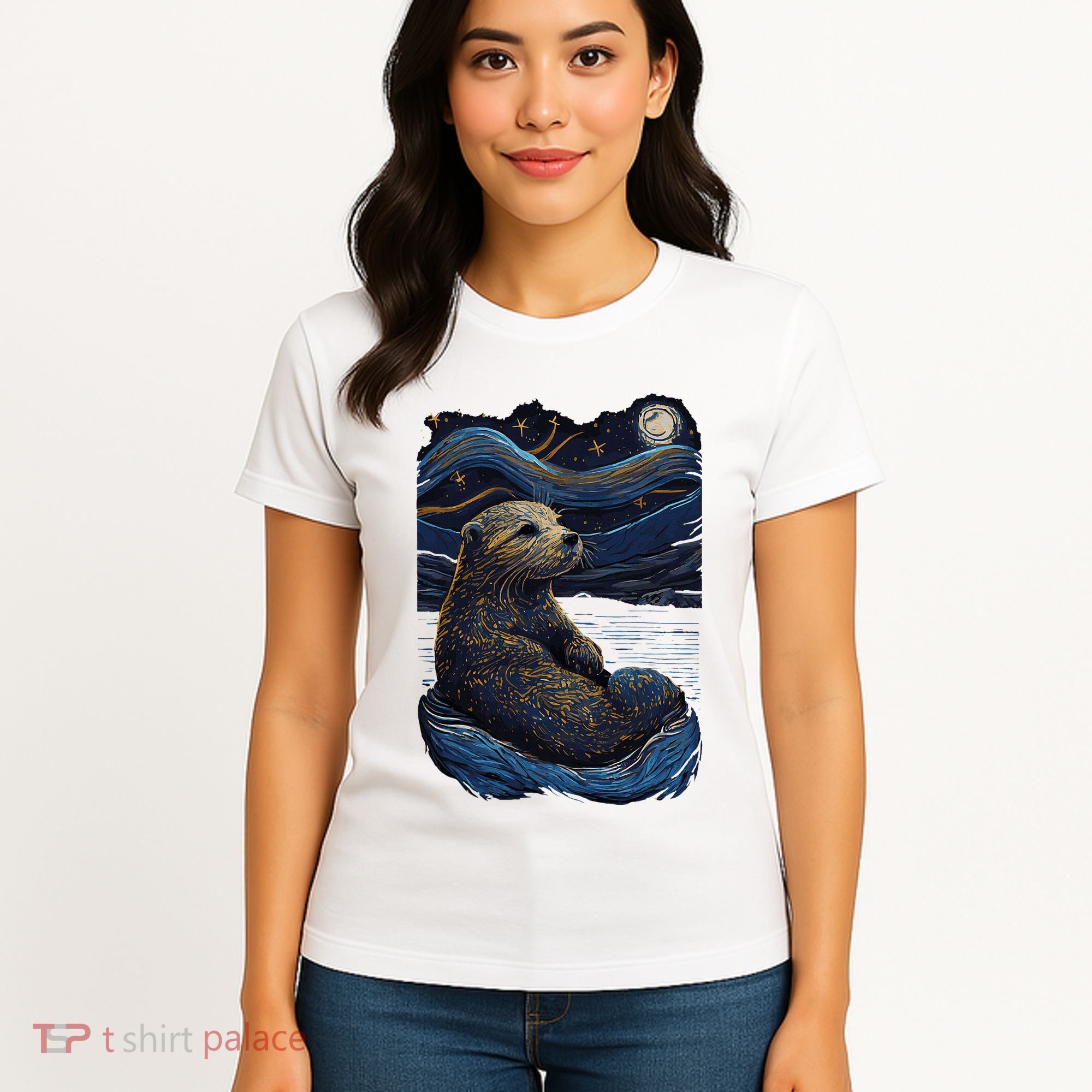 Otter Starry Night Women's T-Shirt