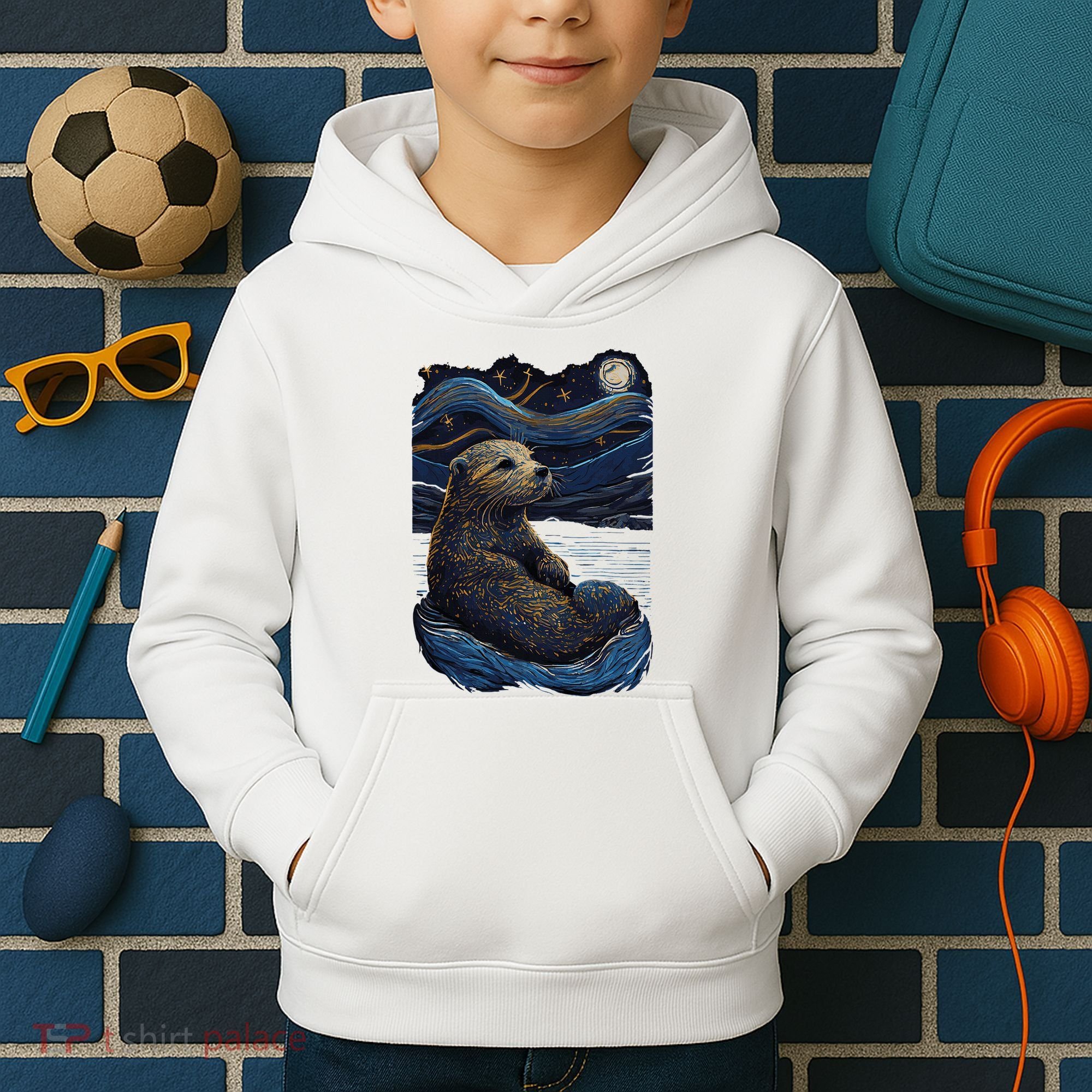 Otter Starry Night Kids Hoodie