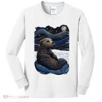 Otter Starry Night Kids Long Sleeve Shirt thumb 0
