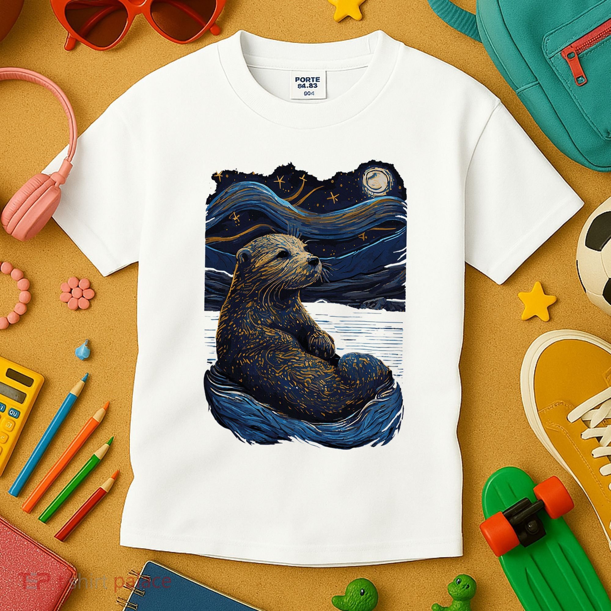 Otter Starry Night Kids T-Shirt