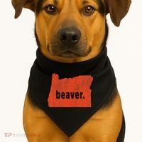 Oregon State Nickname Beaver Distressed USA-Made Doggie Bandana thumb 1