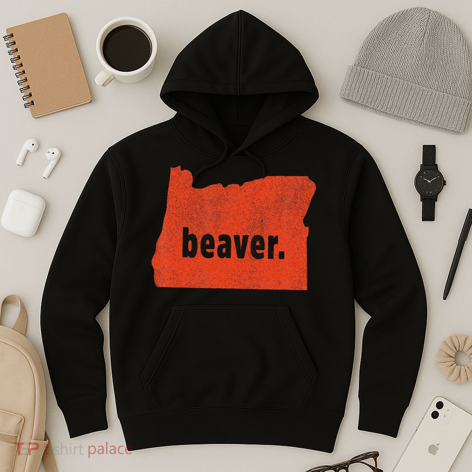 Oregon State Nickname Beaver Distressed Hoodie