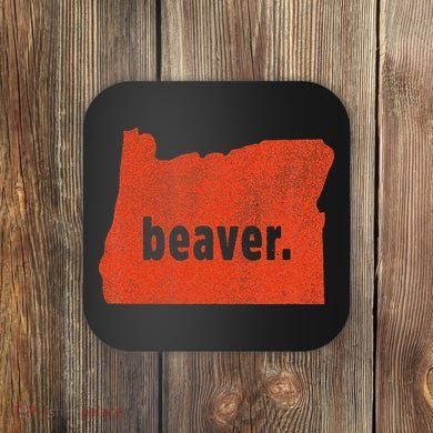 Oregon State Nickname Beaver Distressed Coaster