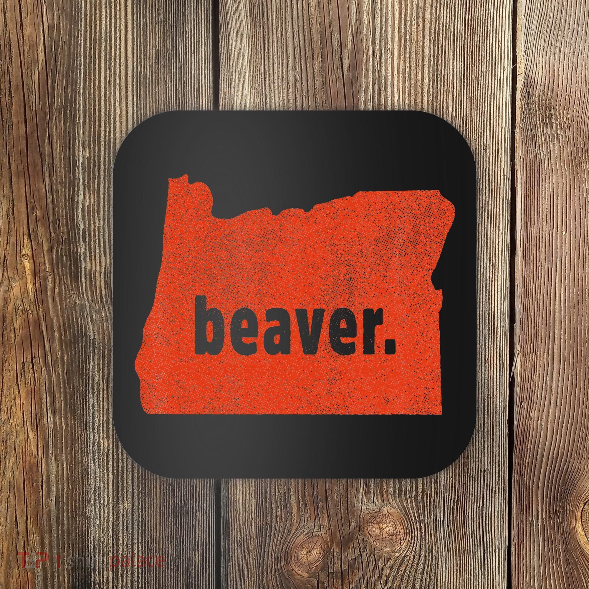 Oregon State Nickname Beaver Distressed Coaster