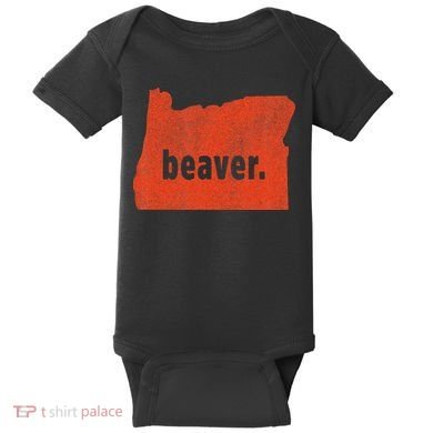 Oregon State Nickname Beaver Distressed Baby Bodysuit