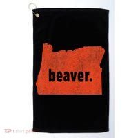 Oregon State Nickname Beaver Distressed Golf Towel thumb 0
