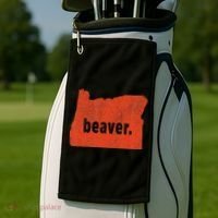Oregon State Nickname Beaver Distressed Golf Towel thumb 2