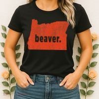 Oregon State Nickname Beaver Distressed Women's T-Shirt thumb 2