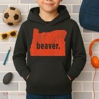Oregon State Nickname Beaver Distressed Kids Hoodie thumb 2