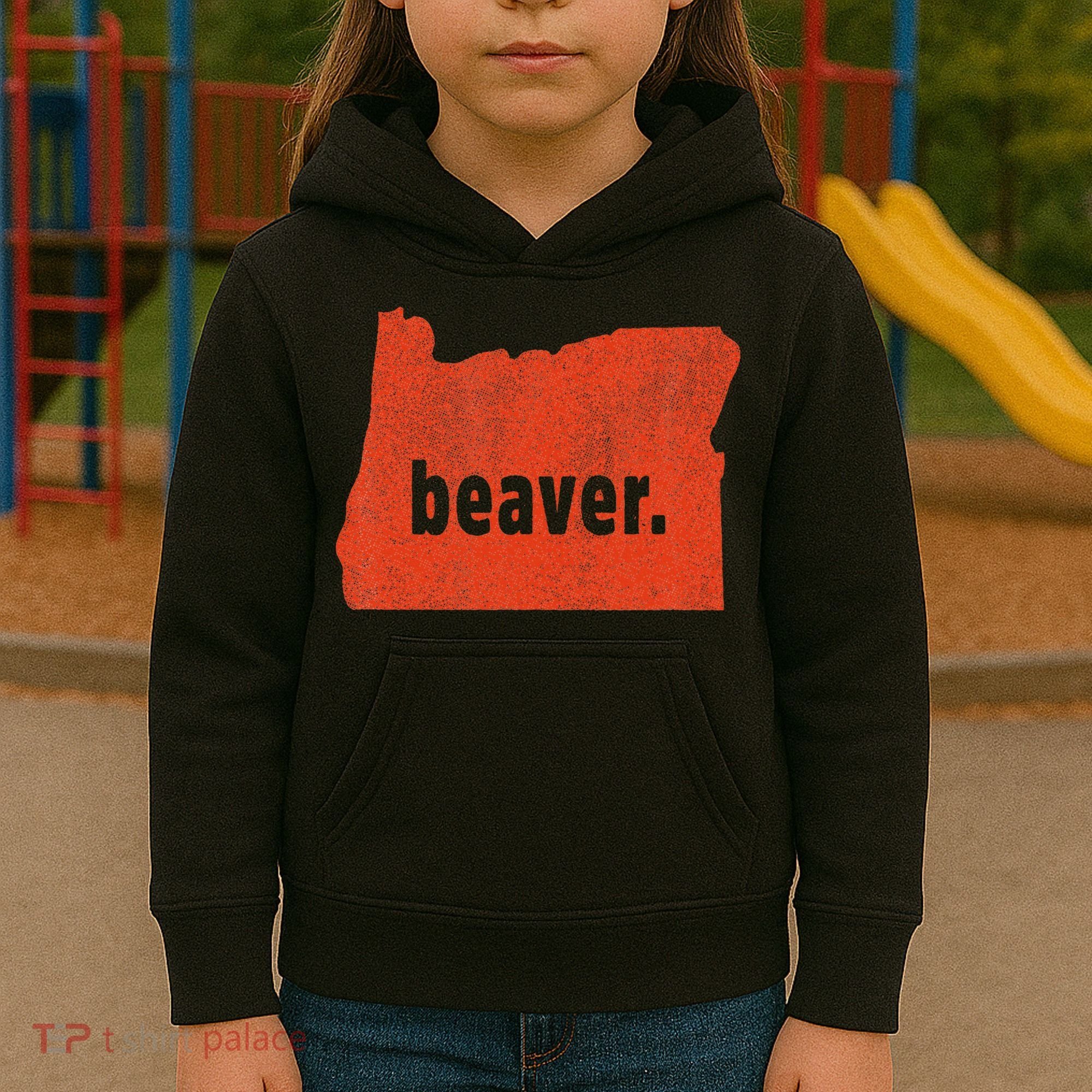 Oregon State Nickname Beaver Distressed Kids Hoodie