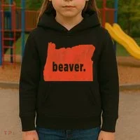 Oregon State Nickname Beaver Distressed Kids Hoodie thumb 3
