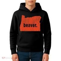 Oregon State Nickname Beaver Distressed Kids Hoodie thumb 4