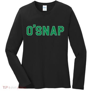 O'Snap Irish St. Patrick's Day Clover Women's Long Sleeve Shirt