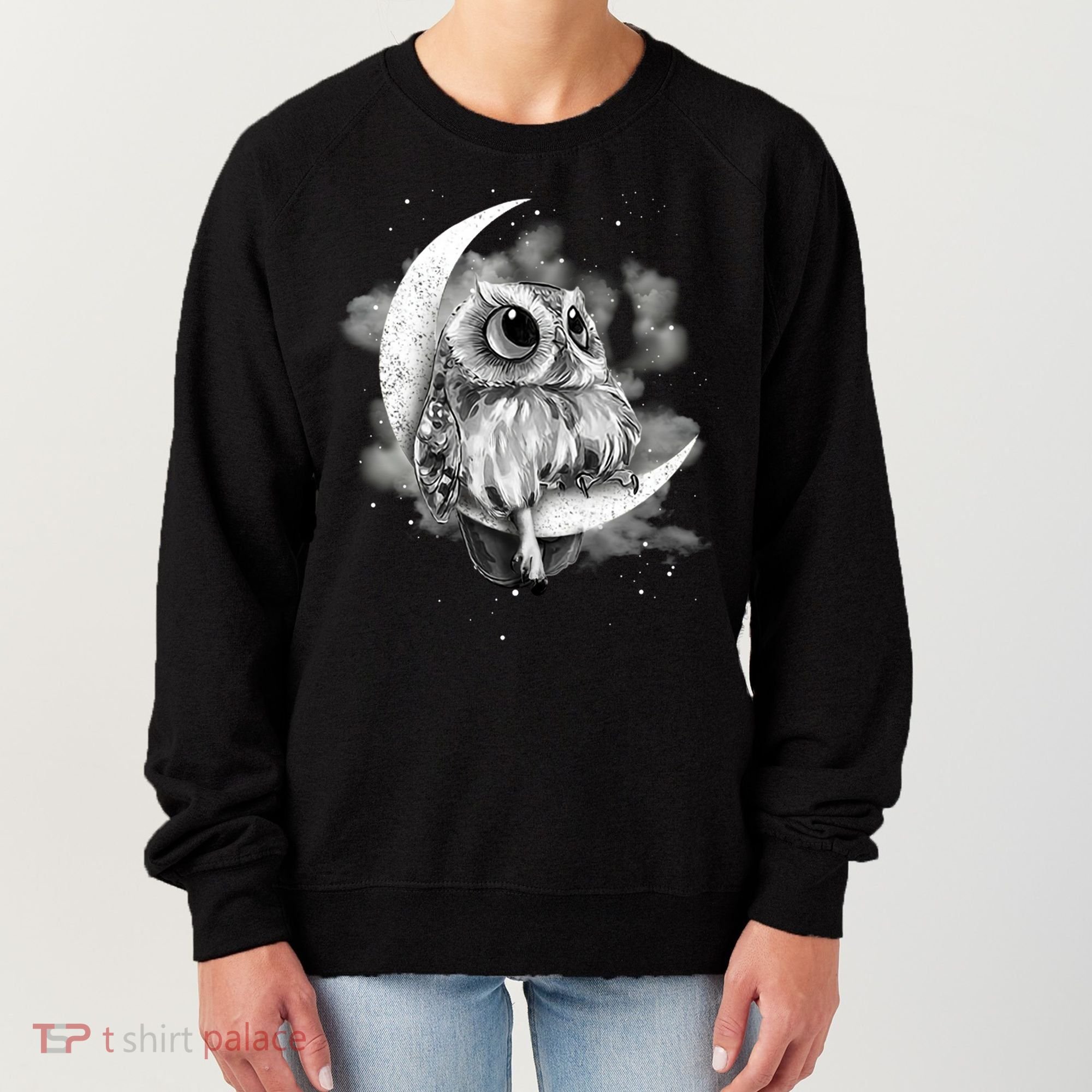 Owl Sitting On The Moon Gift Women's Sweatshirt