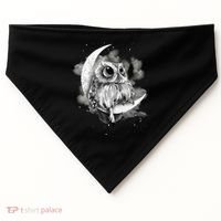 Owl Sitting On The Moon Gift USA-Made Doggie Bandana thumb 0