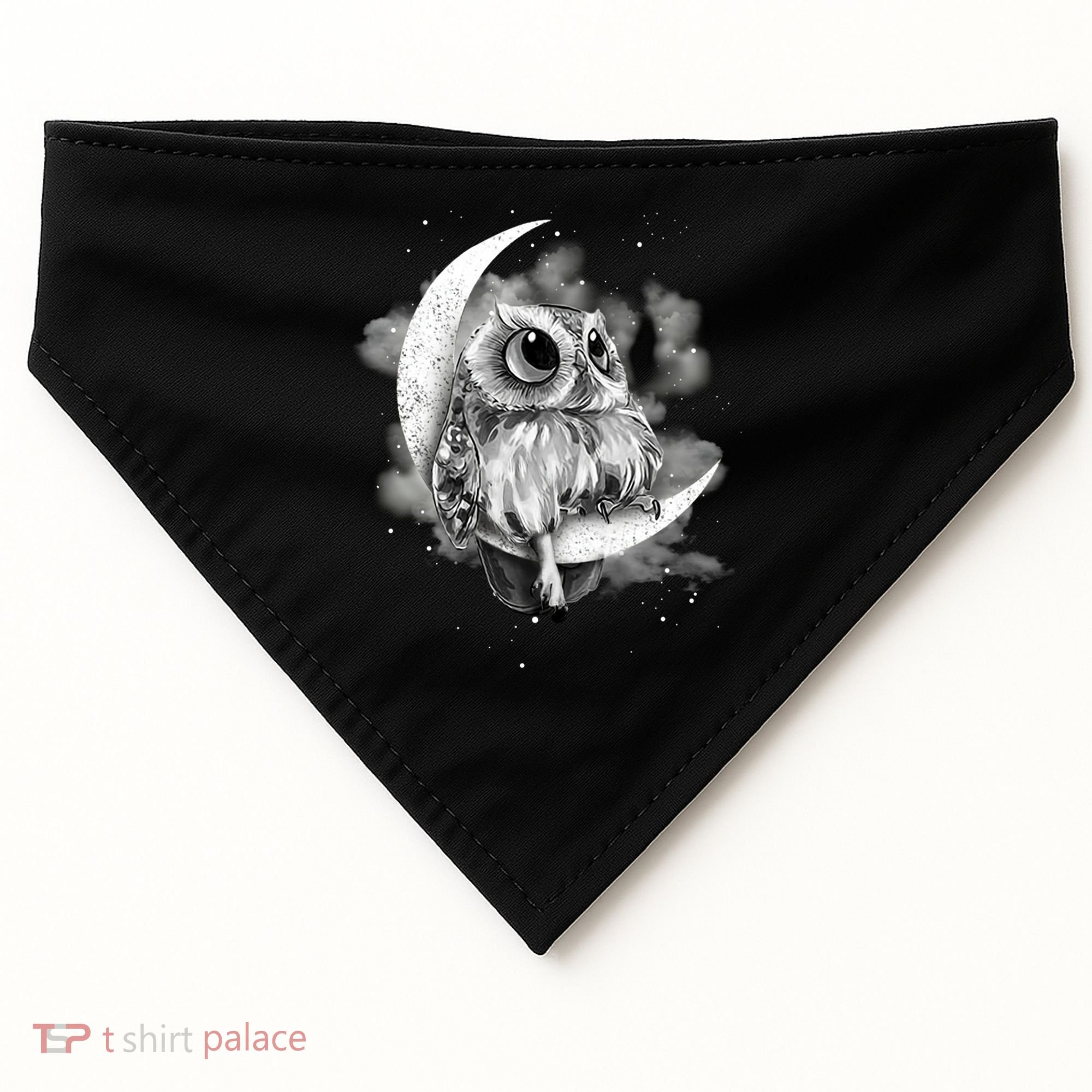 Owl Sitting On The Moon Gift USA-Made Doggie Bandana