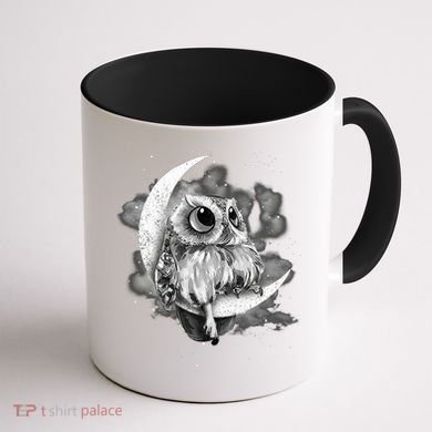 Owl Sitting On The Moon Gift Coffee Mug back