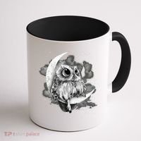 Owl Sitting On The Moon Gift Coffee Mug thumb 1