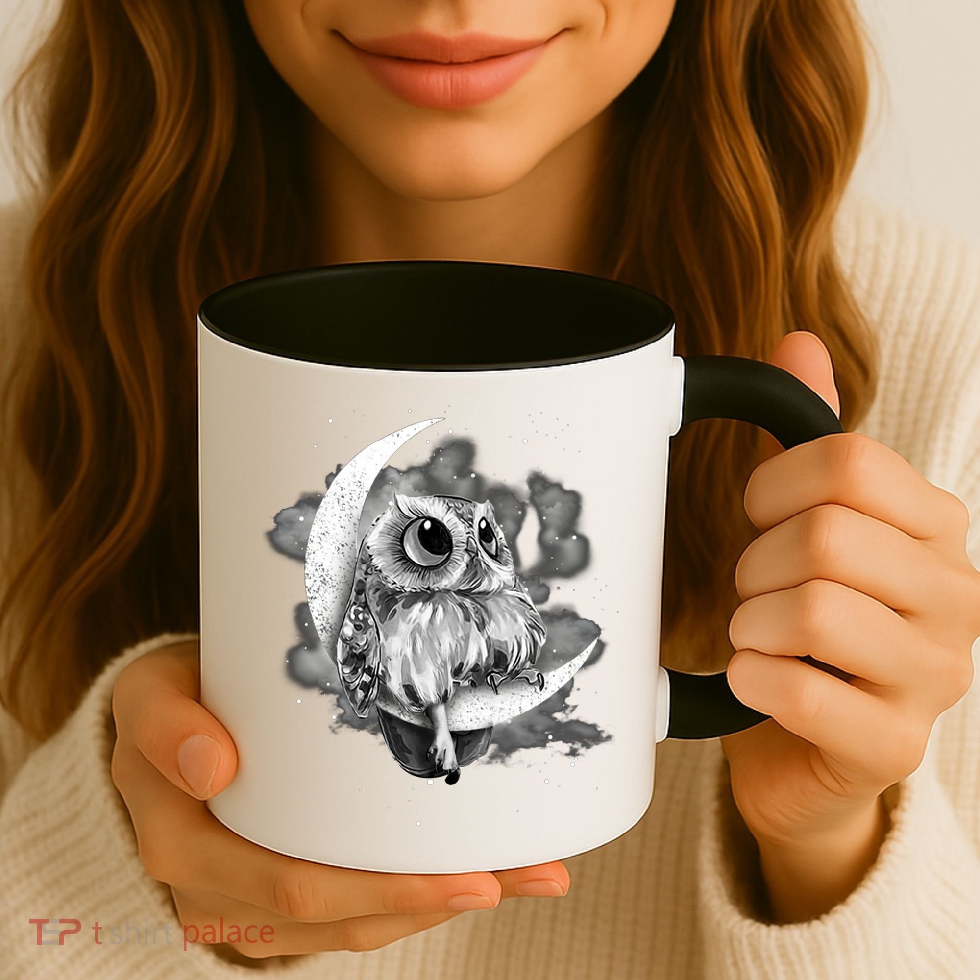 Owl Sitting On The Moon Gift Coffee Mug