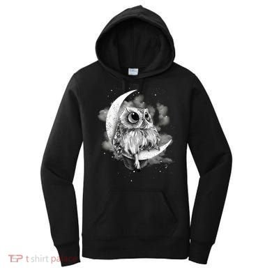 Owl Sitting On The Moon Gift Women's Hoodie