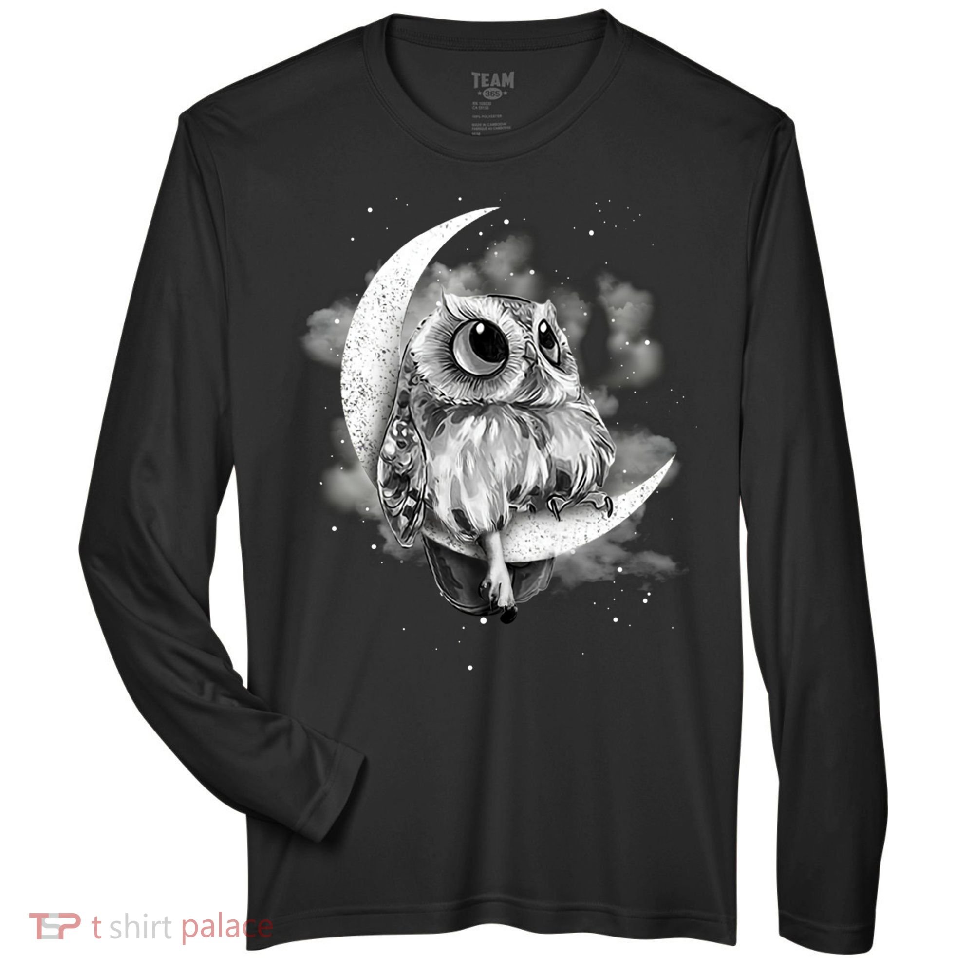 Owl Sitting On The Moon Gift Zone Performance Long-Sleeve T-Shirt