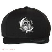 Owl Sitting On The Moon Gift Wool Snapback Cap thumb 0