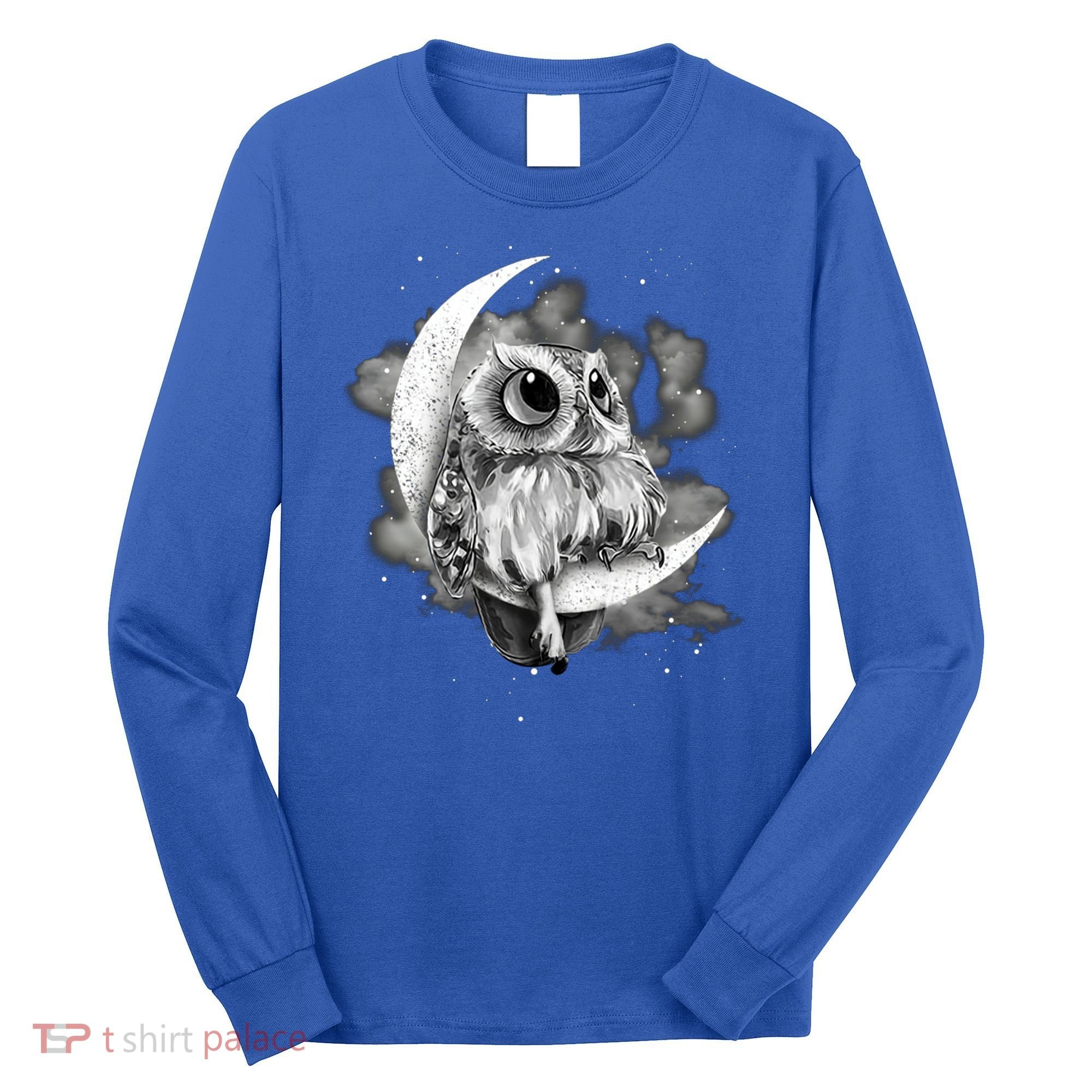 Owl Sitting On The Moon Gift Long Sleeve Shirt