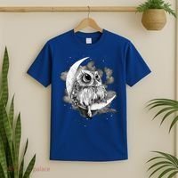 Owl Sitting On The Moon Gift T-Shirt thumb 2