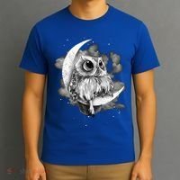 Owl Sitting On The Moon Gift T-Shirt thumb 3