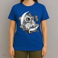 Owl Sitting On The Moon Gift T-Shirt thumb 4