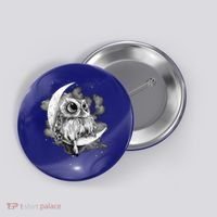 Owl Sitting On The Moon Gift Button thumb 0