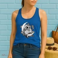 Owl Sitting On The Moon Gift Women's Tank Top thumb 2