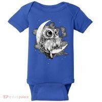 Owl Sitting On The Moon Gift Baby Bodysuit thumb 0