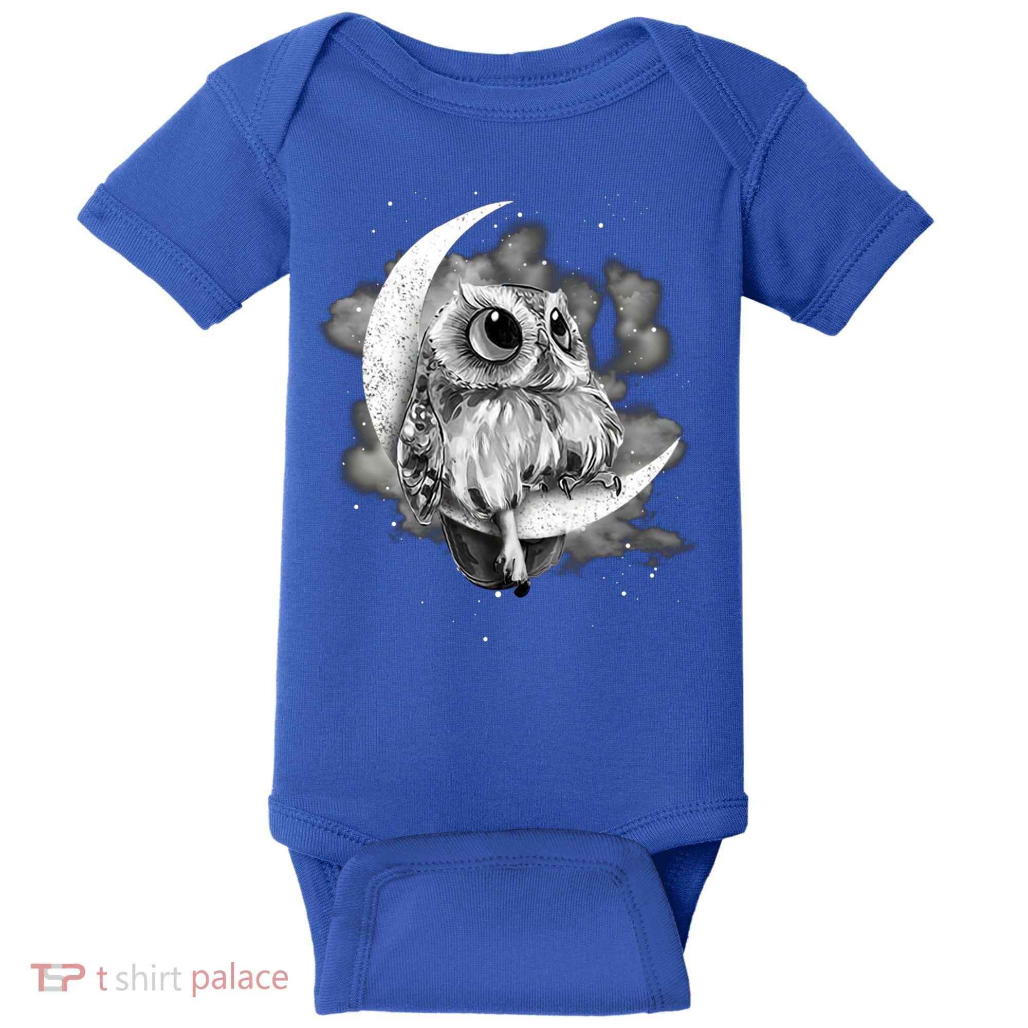 Owl Sitting On The Moon Gift Baby Bodysuit