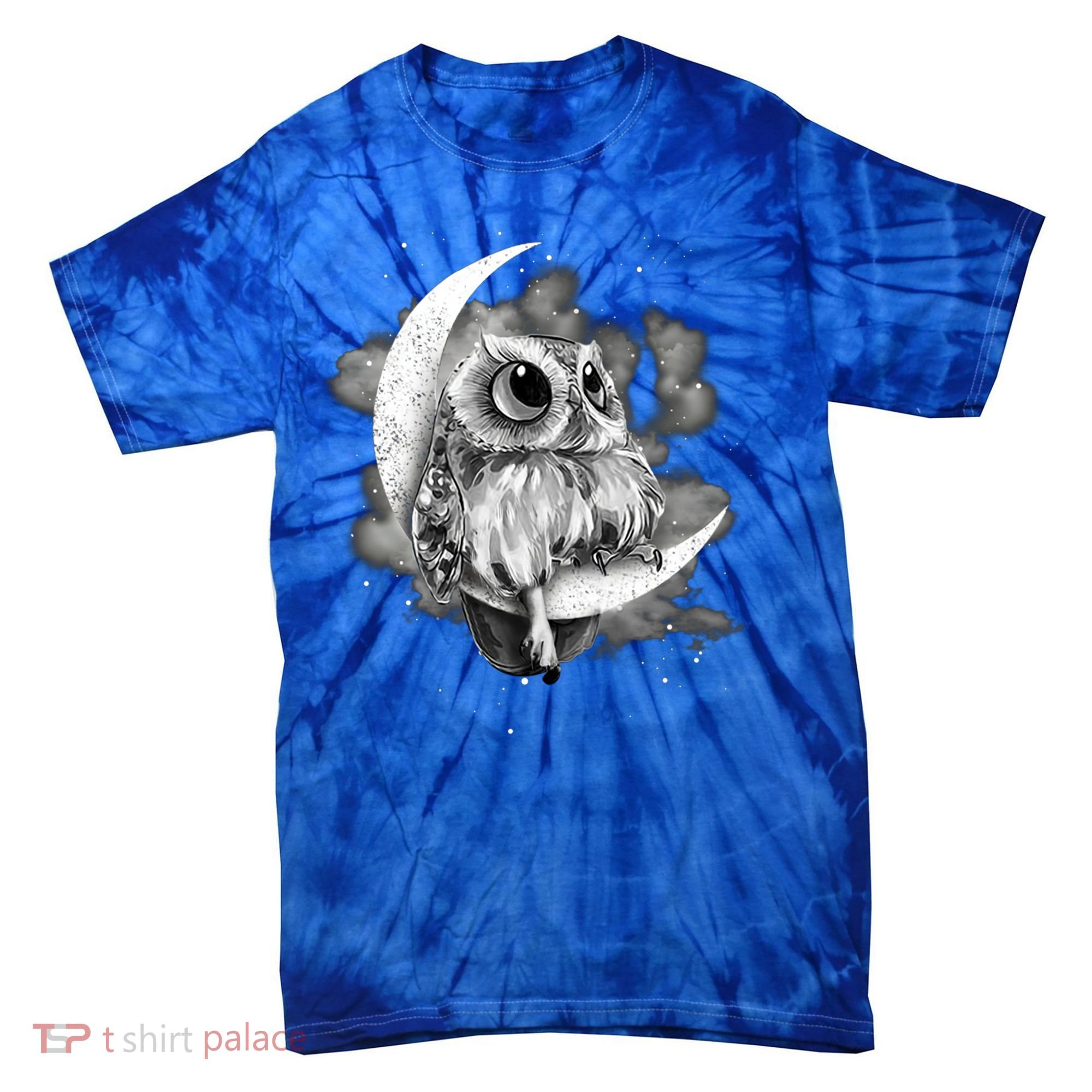 Owl Sitting On The Moon Gift Tie-Dye T-Shirt