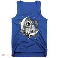Owl Sitting On The Moon Gift Tank Top thumb 0