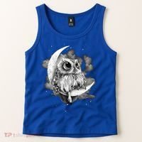 Owl Sitting On The Moon Gift Tank Top thumb 2